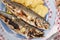 Grilled atlantic horse mackerel meal