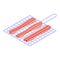 Grilled bacon icon, isometric style