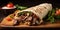 Grilled Beef Wrap A Fresh Grilled Donner Or Shawarma Beef Wrap Roll Hot And Ready To Serve And Eat W