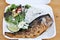 Grilled blue mackerel, grilled fish or grilled saba