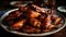 Grilled buffalo chicken wings, cooked to perfection generated by AI