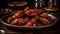 Grilled buffalo chicken wings, spicy and fresh generated by AI