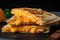 Grilled Cheese Quesadilla Folded Over With Melted Monterey Jack. Generative AI