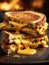 Grilled Cheese sandwich with a crisp, buttery exterior and gooey cheese center