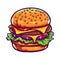 Grilled cheeseburger meal with vegetables icon