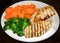 Grilled Chicken Breast, Broccoli and Carrots on a Plate