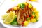 Grilled chicken breast with fresh mango salsa