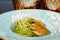 Grilled Chicken Breasts with Pasta Aglio E Olio