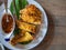 Grilled chicken with Thai style dipping spicy sauce