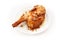 Grilled chiken on white background