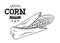 Grilled Corn Retro Emblem Black and White