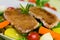 Grilled Cutlet Food , with colorful vegetable