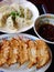 Grilled dumpling and steamed gyoza