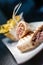 Grilled fillet steak wrap served with french fries