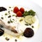 Grilled fish with cream sauce