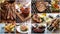 Grilled foods collage