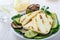 Grilled halloumi salad with eggplant and zucchini