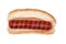 Grilled hotdog on white