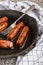 Grilled irish pork sausages in a pan