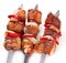 Grilled kebab (shashlik) on spits.