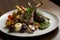 Grilled lamb chops complemented by a refreshing mint pesto, perfectly roasted potatoes, and a medley of seasonal vegetables.