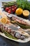 Grilled mackerel with asparagus