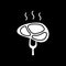 Grilled meat dark mode glyph icon