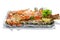 Grilled Mixed Sea-food Big Set contain Lobster Sea Perch Fish Blue Clab Big Shrimps Mussel Clams Calamari Squids