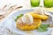 Grilled pineapple with ice cream