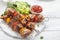 Grilled pork kebabs