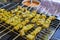 Grilled pork satay and sweet herbs with Thailand\'s food has been very popular in Thailand.