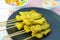 Grilled pork satay and sweet herbs with Thailand\'s food has been very popular in Thailand.