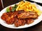 Grilled Pork Spareribs with French Fries