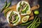 Grilled portobello, asparagus, bell peppers, green beans fajitas. Poblano mushroom tacos with jalapeno, cilantro, avocado crema