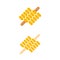 Grilled or roasted corn on a skewer or cob concept. Flat design Vector Illustration.