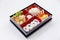 Grilled Salmon Bento with Salad, Kani Crab Stick and Tamagoyaki Japanese Omelette