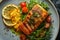 Grilled Salmon with Citrus and Greens AI Generated