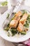 Grilled Salmon Skew with Rocket Salad