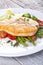 Grilled salmon steak butterfly with vegetables