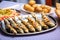 Grilled sardines with salad, bread and potato