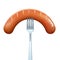 Grilled sausage on fork