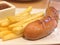 grilled sausage and french frie