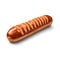 Grilled sausage topped with sauce on white background, illustration with grilled Sausage isolated. delicious sausage frankfurter