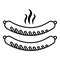 Grilled sausages icon, outline line style