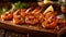 Grilled Shrimp Appetizer. Generative AI