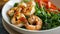 Grilled Shrimp Salad with Fresh Greens and Herbs