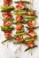 Grilled skewers with asparagus and bacon