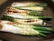 Grilled spring onions