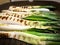 grilled spring onions with cherry tomatoes