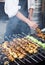 Grilled vegetables barbecue skewers healthy meal picnic food shish kebab